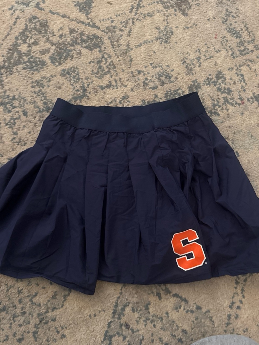 Navy Pleated Skirt with Syracuse Logo